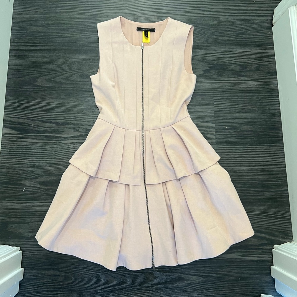 BCBG Audrey Sleeveless Pleated Peplum Dress